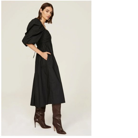 ULLA JOHNSON Lelani cotton poplin midi dress - Size US 2 - Picture 4 of 14